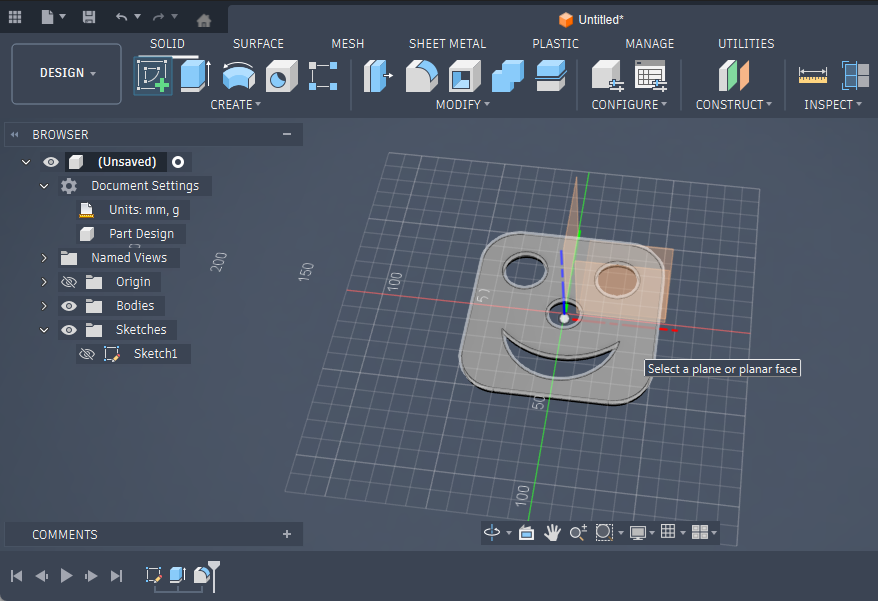 Fusion 360 Create Sketch